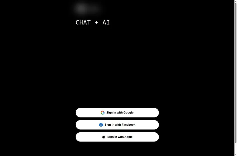 Chai Web Lite login page with Google, Facebook and Apple sign-in buttons only