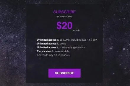 Chub subscription page with a single plan card and a Subscribe button