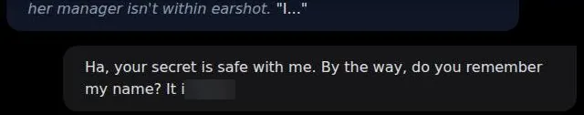 Chat bubble ending mid-sentence with I..., followed by the next user message