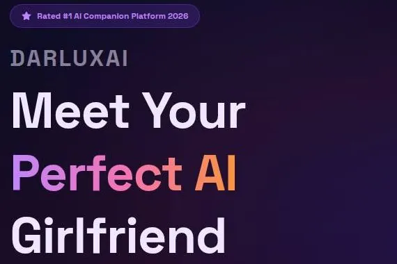 DarluxAI homepage headline with a Rated #1 AI Companion Platform 2026 badge