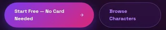 DarluxAI Start Free No Card Needed and Browse Characters buttons