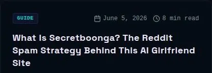 DarluxAI blog card for a guide post about a rival site, dated June 5, 2026