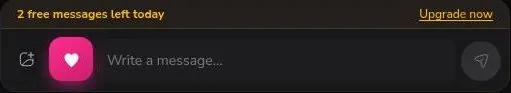 Dondi AI message box with a counter of free messages left today