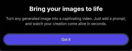 GirlfriendGPT popup introducing image-to-video generation
