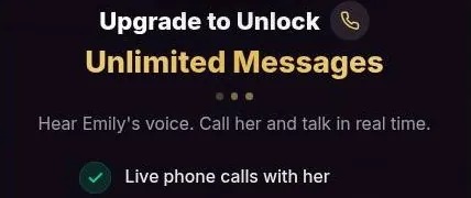 HeyGF upgrade window shown after pressing the voice call button