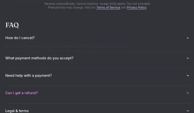 Janitor billing page with the auto-renewal note and an FAQ list