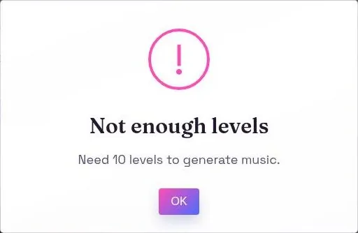 Muah AI alert saying ten levels are needed to generate music
