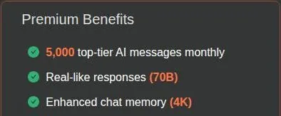 PepHop AI Classic plan benefits: monthly messages, model size and chat memory