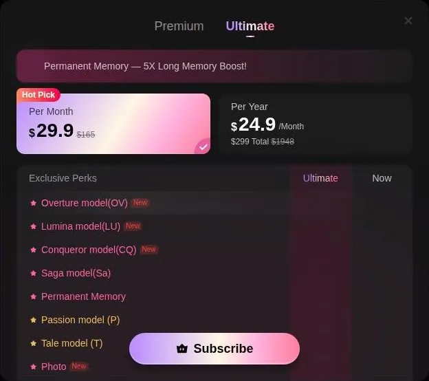 PolyBuzz Ultimate subscription paywall advertising Permanent Memory