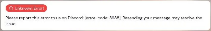 Sakura AI error message after trying the Speak voice feature