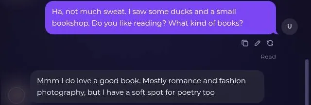 Secrets AI guest chat exchange about books