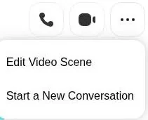 SoulFun chat menu with Edit Video Scene and Start a New Conversation