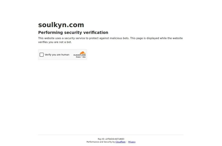 Cloudflare security verification page on soulkyn.com with a Verify you are human checkbox