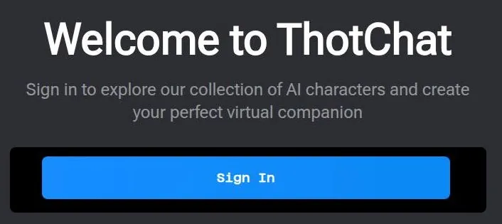 Archived ThotChat welcome screen with a single sign-in button