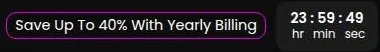 Xeve.ai checkout banner with a yearly billing offer and a countdown timer